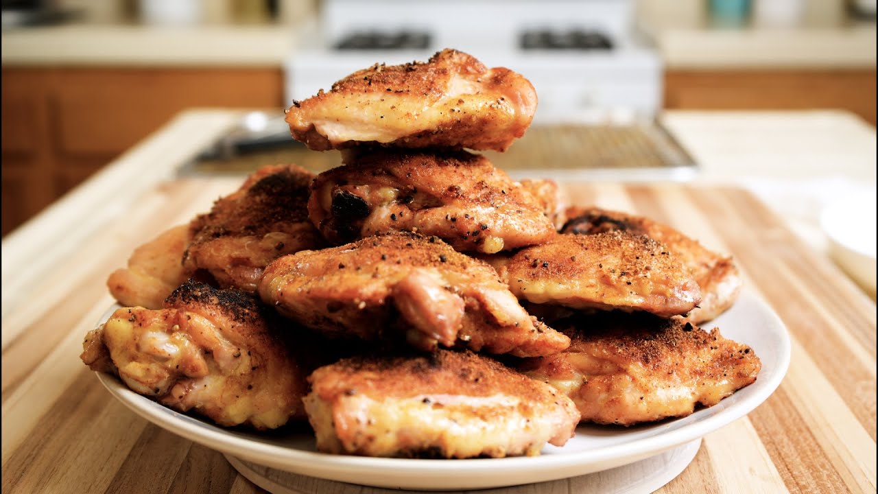 Crispy Chicken Thighs, Oven Roasted | Spice Rub Baked Chicken Thighs background