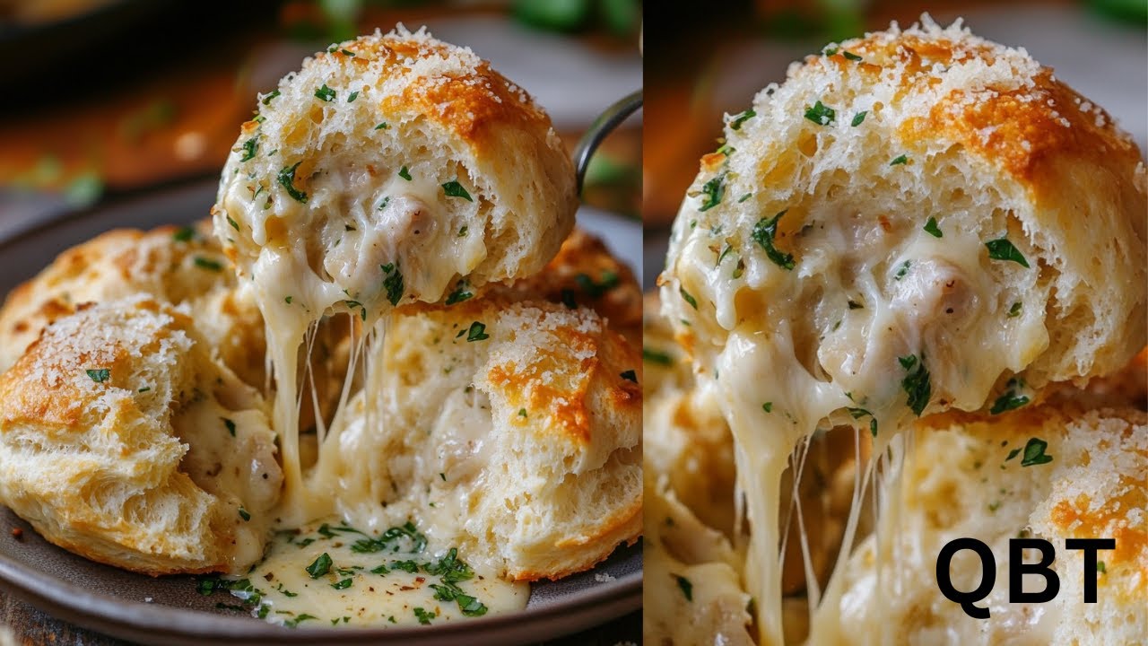 GARLIC PARMESAN CHICKEN BISCUIT BOMBS | Quick 30-Minute Meals background