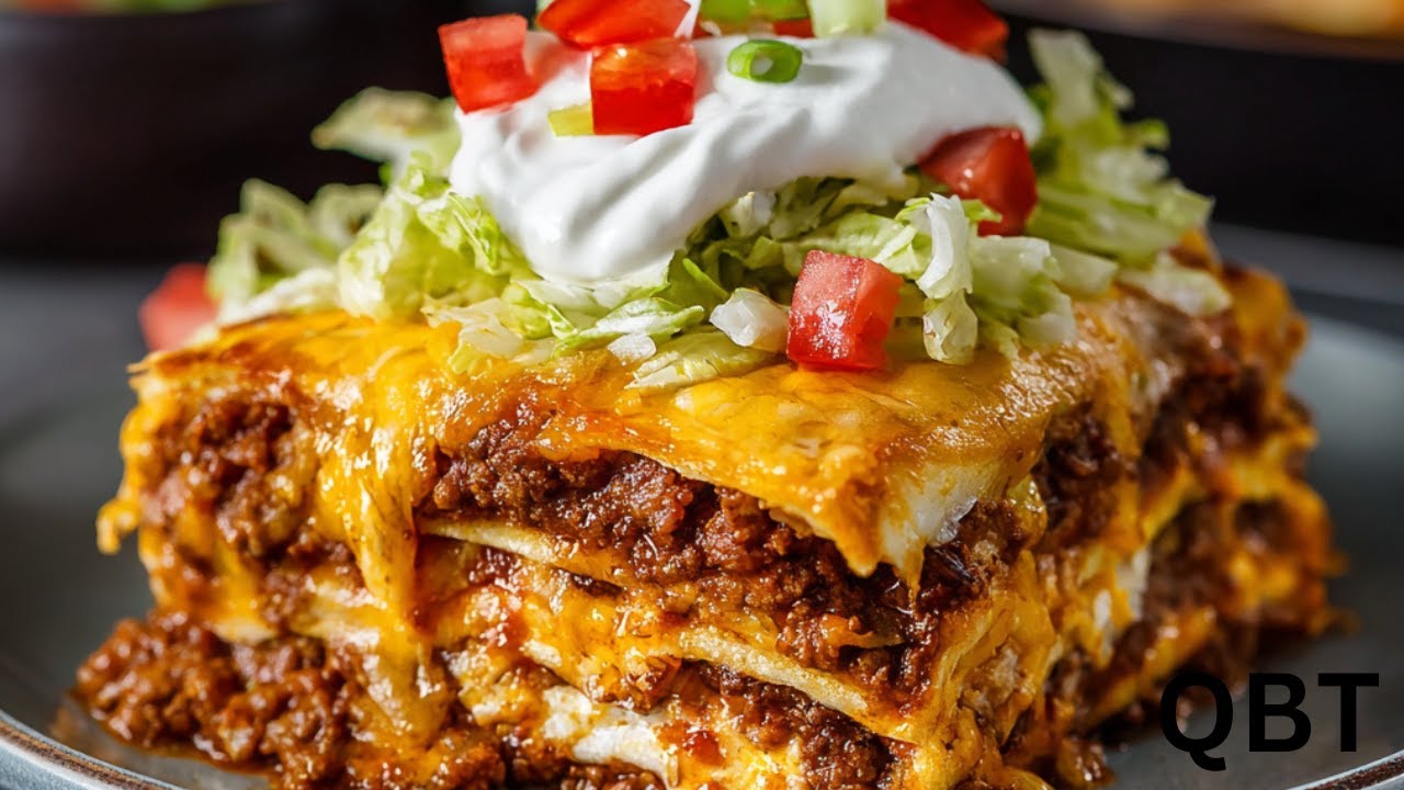 Ground Beef Taco Lasagna Recipe | Quick 30-Minute Meals background