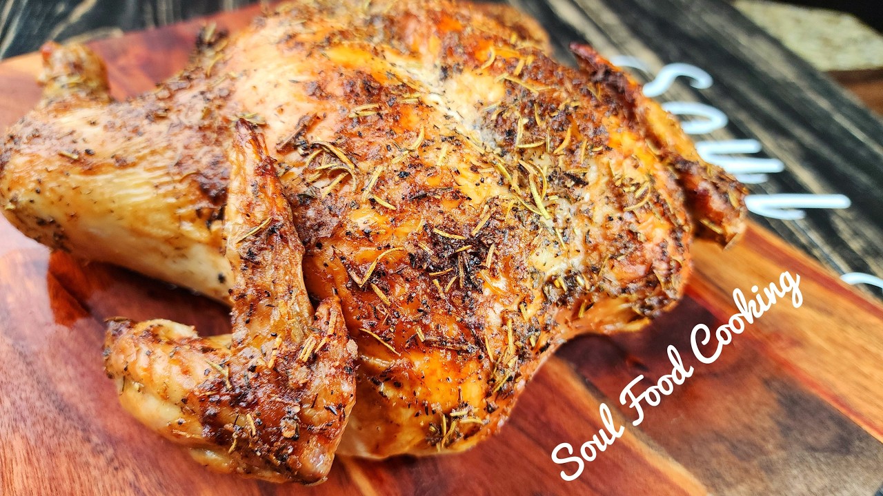 The SECRET to the BEST Oven Roasted Chicken - Crispy, Juicy, Delicious! background
