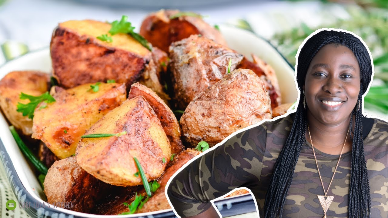 🍠Garlic roasted potatoes !🍽️ background
