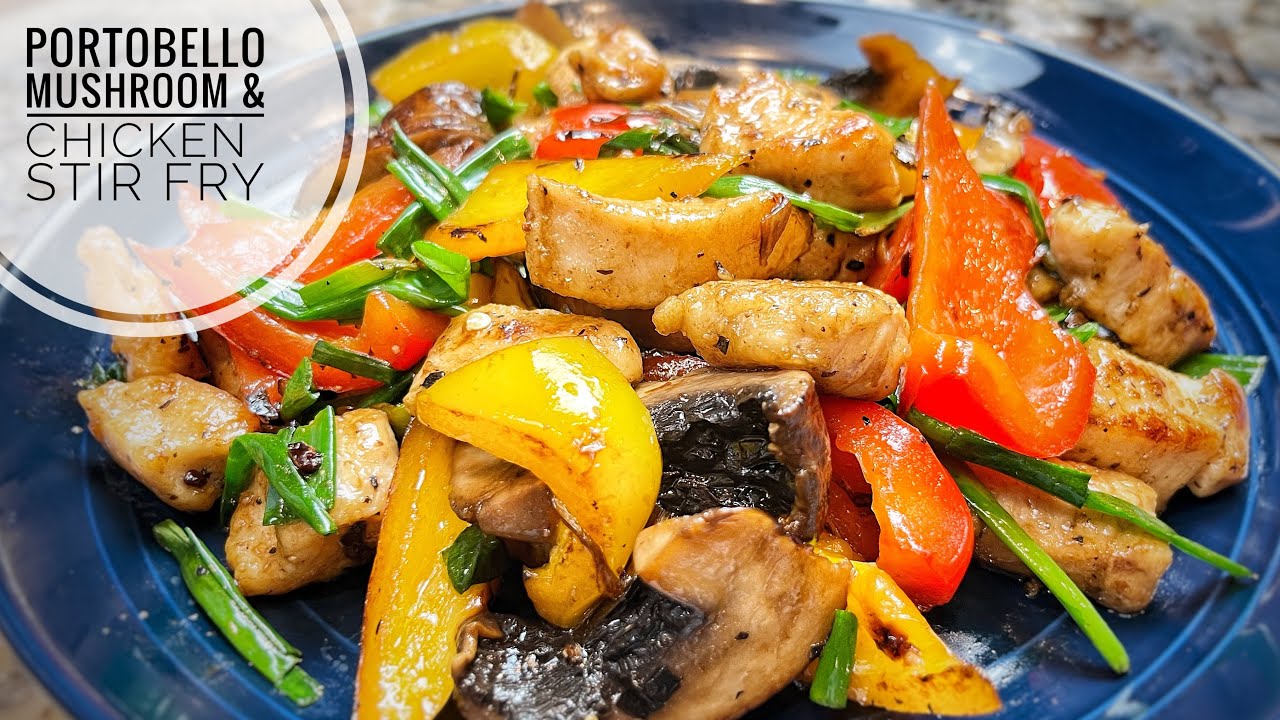Portobello Mushroom And Chicken Stir Fry background