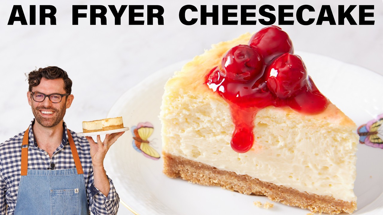 Easy Air Fryer Cheesecake Recipe background