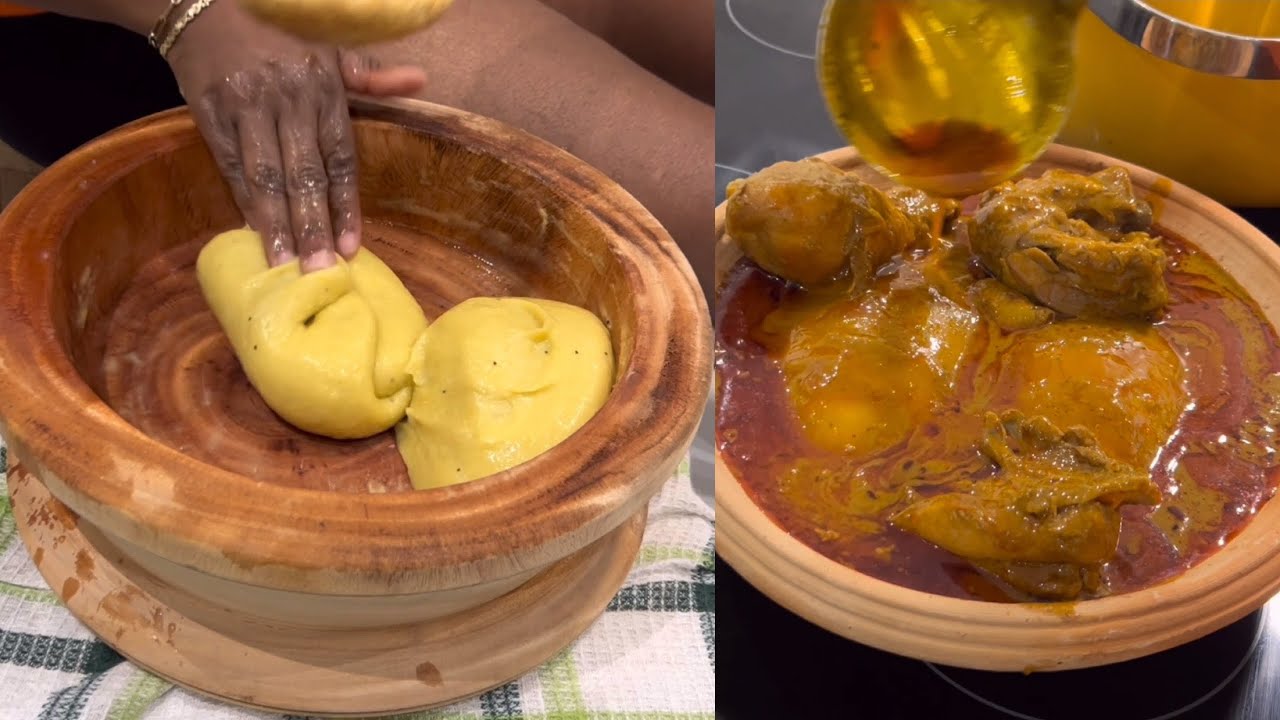 I Made The Authentic Ghana Fufu Using The Mini Mortar And Pestle #ghanafufu #fufu background