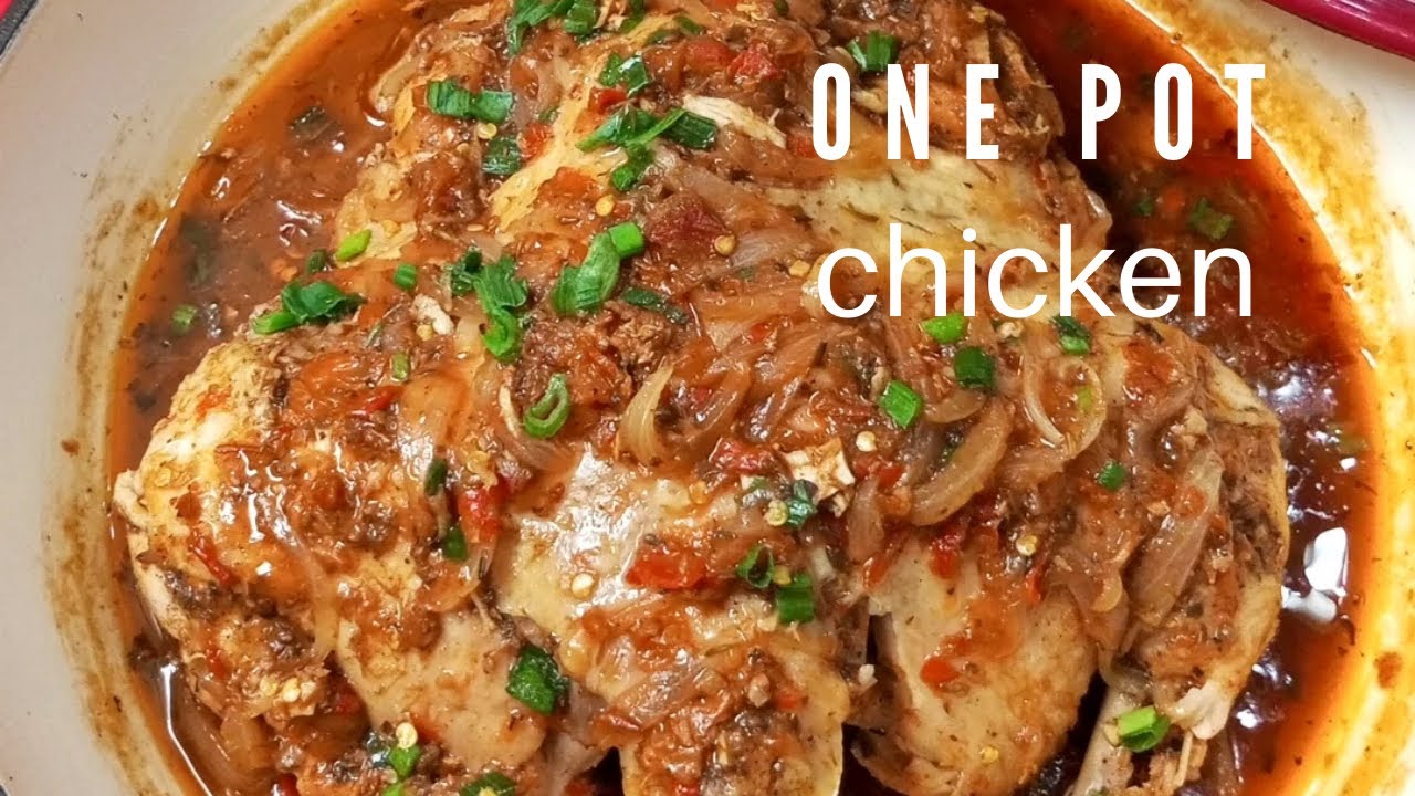 ONE POT SLOW COOKED CHICKEN RECIPE background