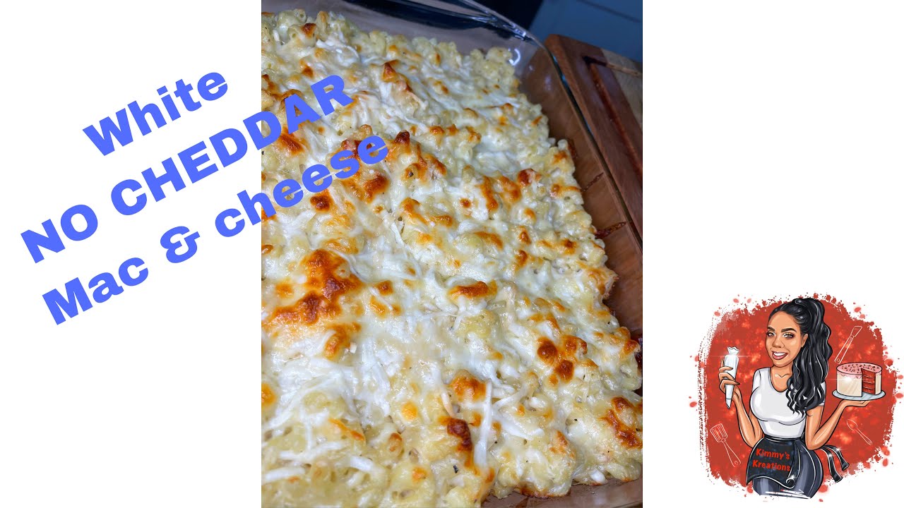 White NO CHEDDAR Mac & Cheese! background