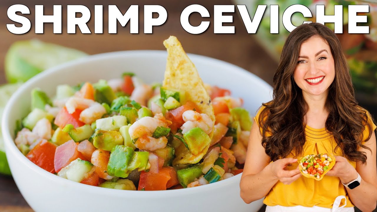 Quick and Easy SHRIMP CEVICHE Recipe background