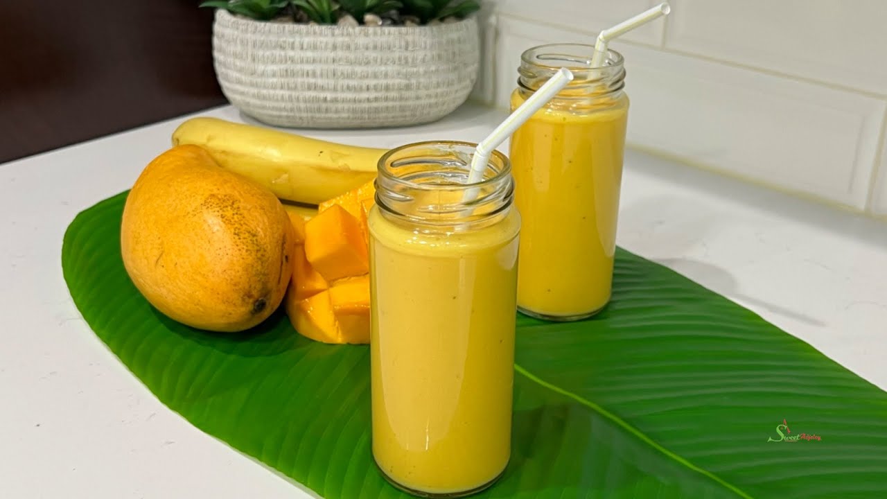 Don’t Buy Smoothies, Save Money & Make It At Home In One Minute | Easy Mango Banana Smoothie background