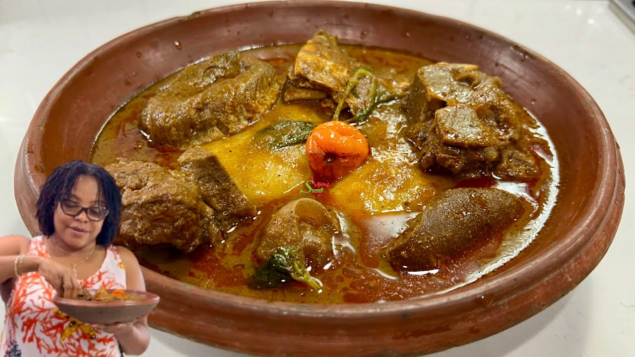 Cook A Delicious Ghanaian Fufu With Palmnut Soup With Me, Very Easy & Tasty Recipe backdrop