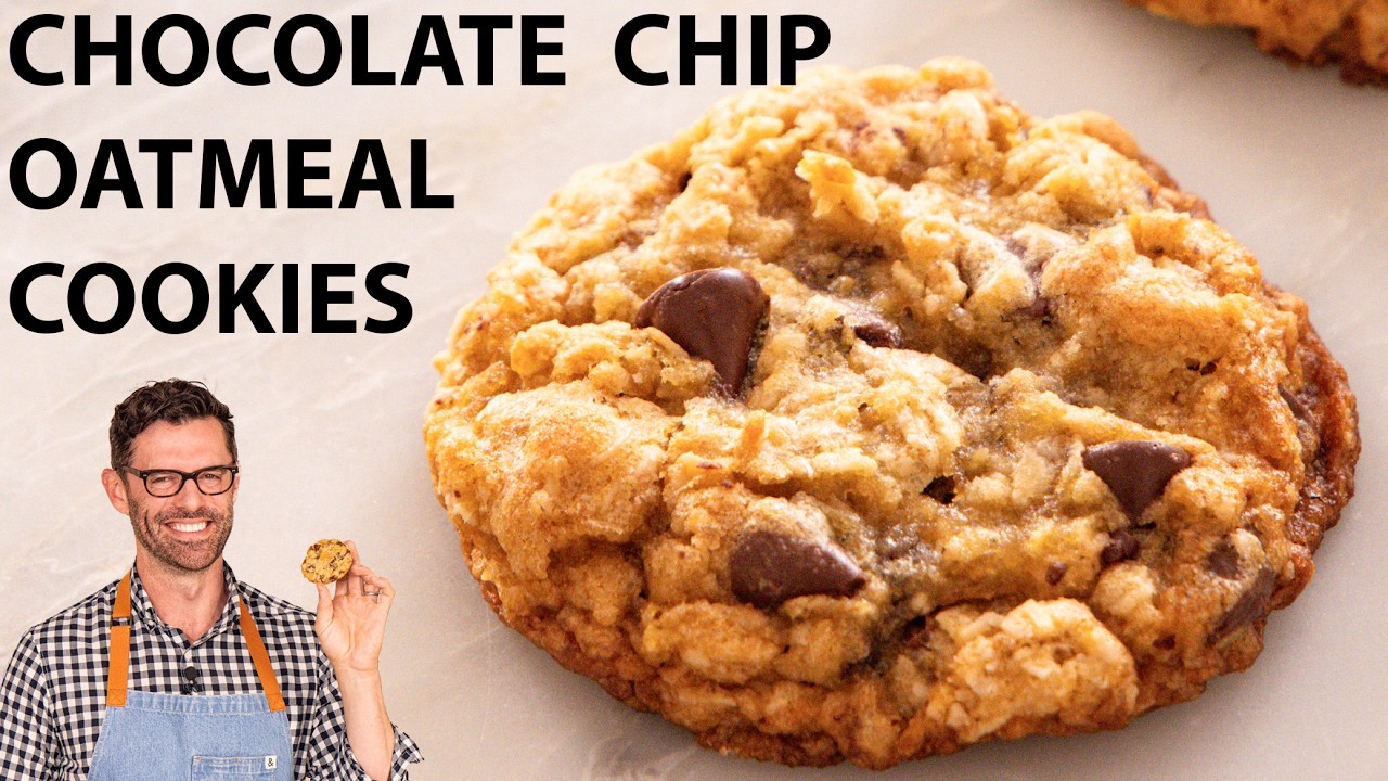 Chewy Oatmeal Chocolate Chip Cookies Recipe background