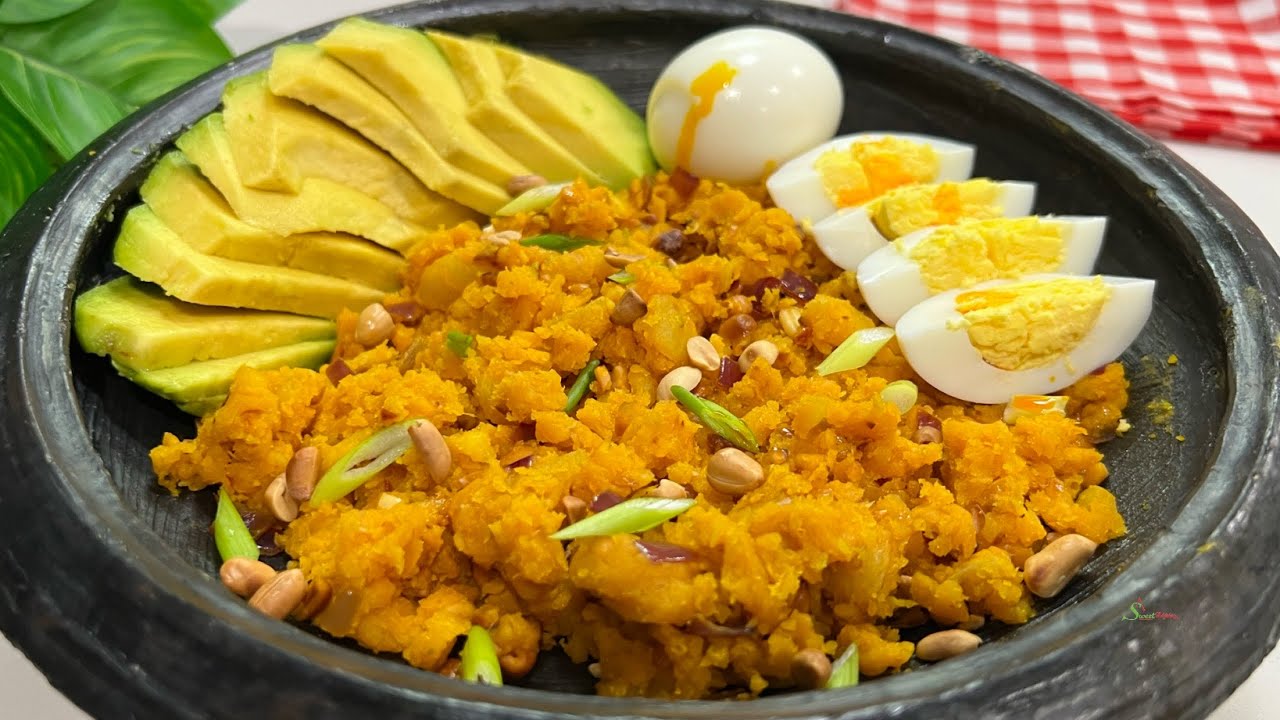 Mashed Sweet & Spicy Plantain A Ghanaian Delicacy You Must Try | Otor/Etor Recipe,Quick Easy & Tasty background