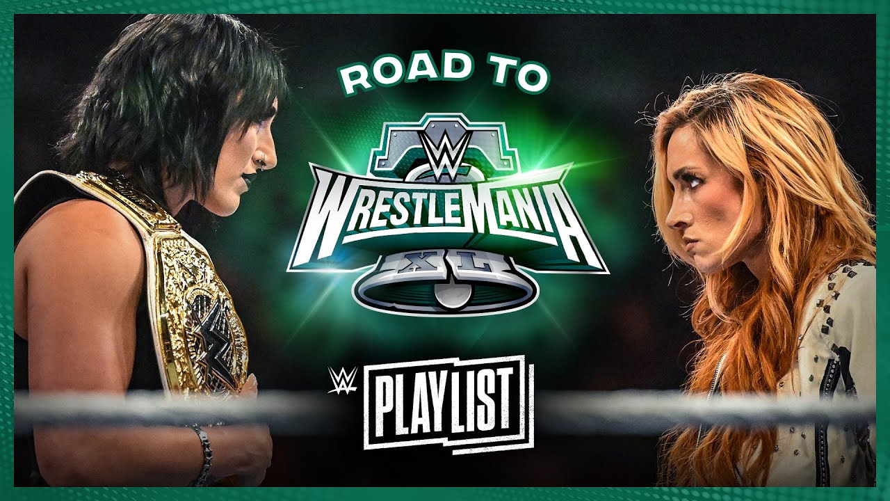 Rhea Ripley vs. Becky Lynch – Road to WrestleMania XL: WWE Playlist background