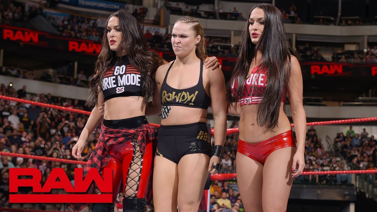 Ronda Rousey & The Bella Twins fight off The Riott Squad: Raw, Sept. 17, 2018 background