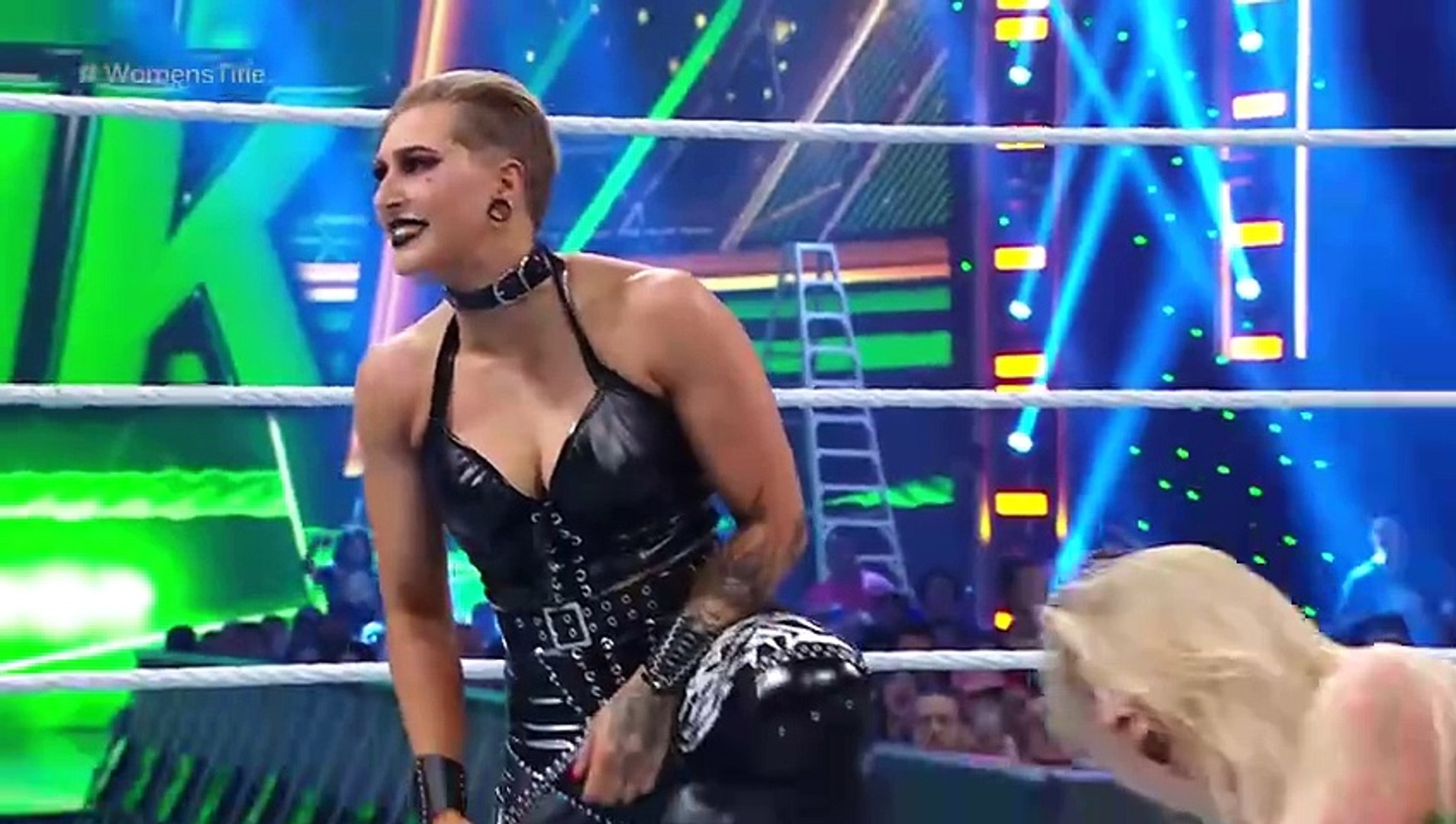 Rhea Ripley vs. Charlotte Flair (Raw Women's Title Match) (WWE Money in the Bank 2021) background