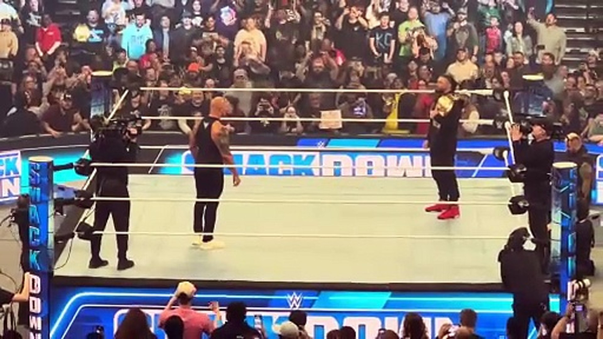 The Rock Challenges Roman Reigns for Wrestlemania 40 - WWE Smackdown 2/2/2024
