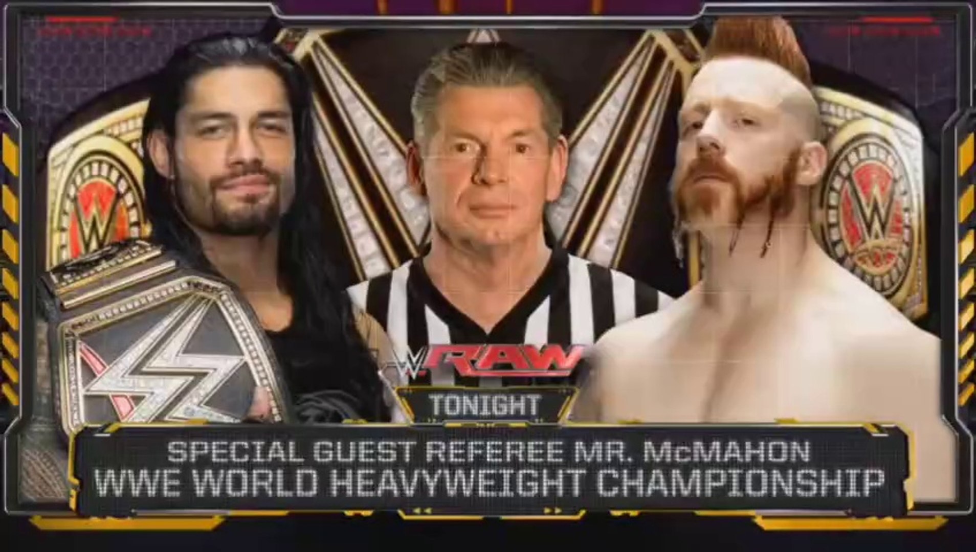 WWE Raw 01.04.2016 - Sheamus vs Roman Reigns (WWE World Heavyweight Championship) background