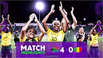 South Africa 4-0 Mali Match Highlights l TotalEnergies WAFCON 2024 l Matchday 3 backdrop