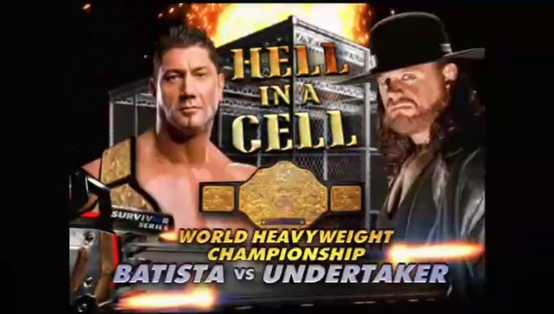 WWE Survivor Series 2007 - Batista vs The Undertaker (Hell In A Cell Match, World Heavyweight Championship) background