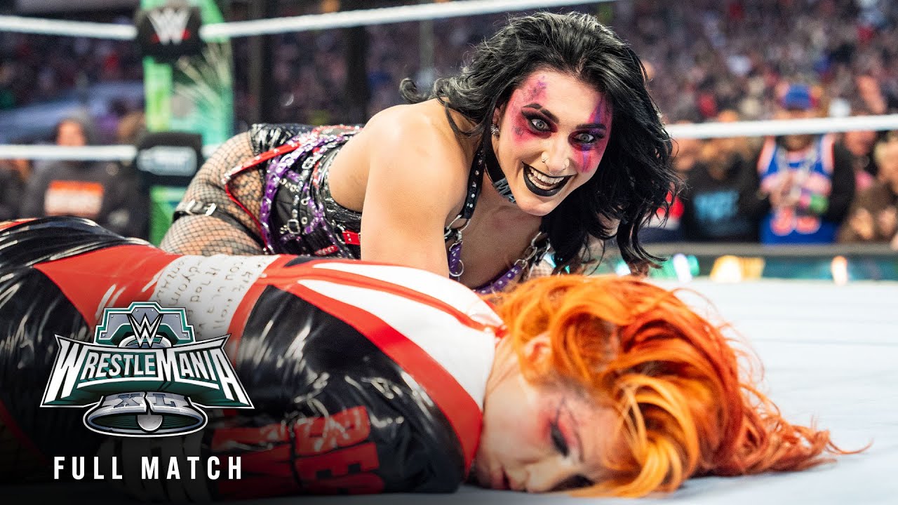 FULL MATCH: Rhea Ripley vs. Becky Lynch | Women's World Title Match: WrestleMania XL Saturday background