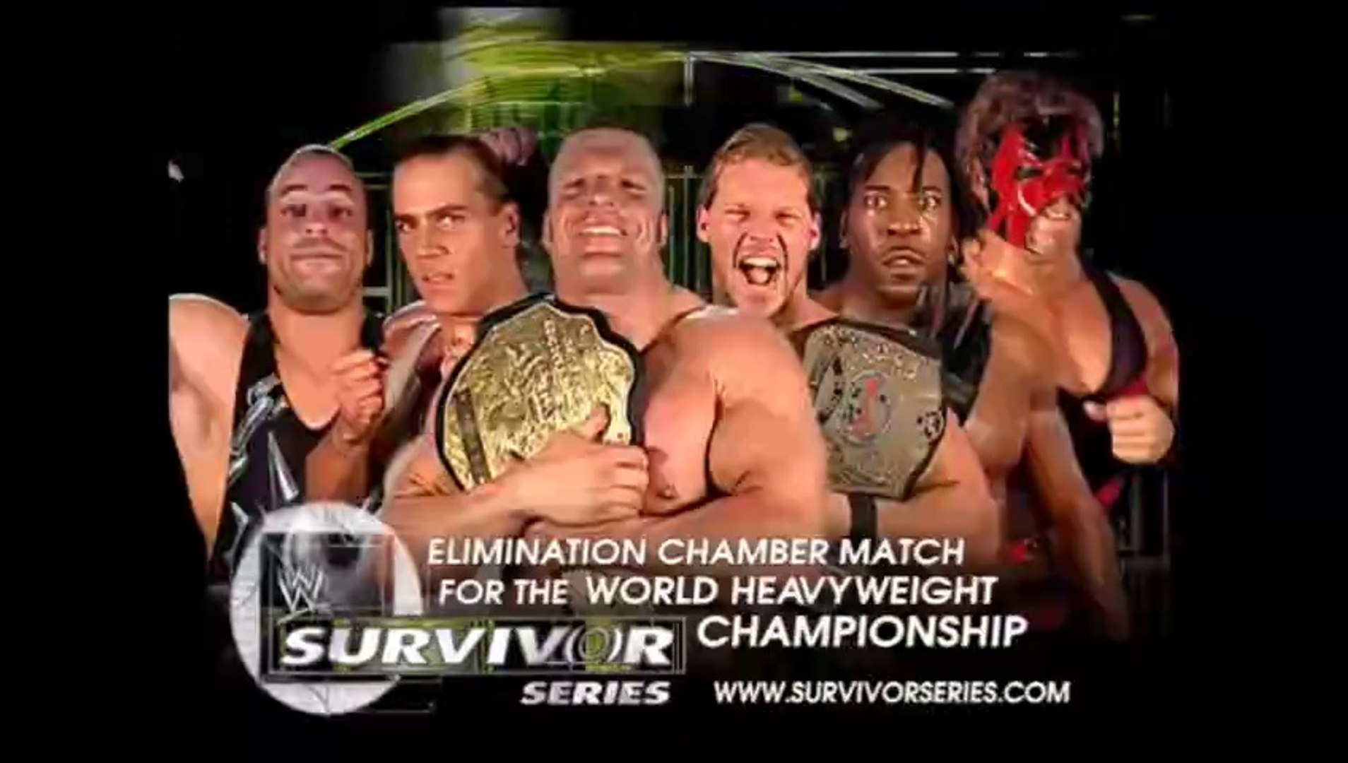 WWE Survivor Series 2002 - Shawn Michaels vs Triple H vs Chris Jericho vs Kane vs Rob Van Dam vs Booker T (Elimination Chamber Match, World Heavyweight Championship) backdrop