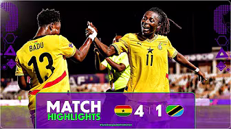 Ghana 4-1 Tanzania Match Highlights l TotalEnergies WAFCON 2024 l Matchday 3 backdrop