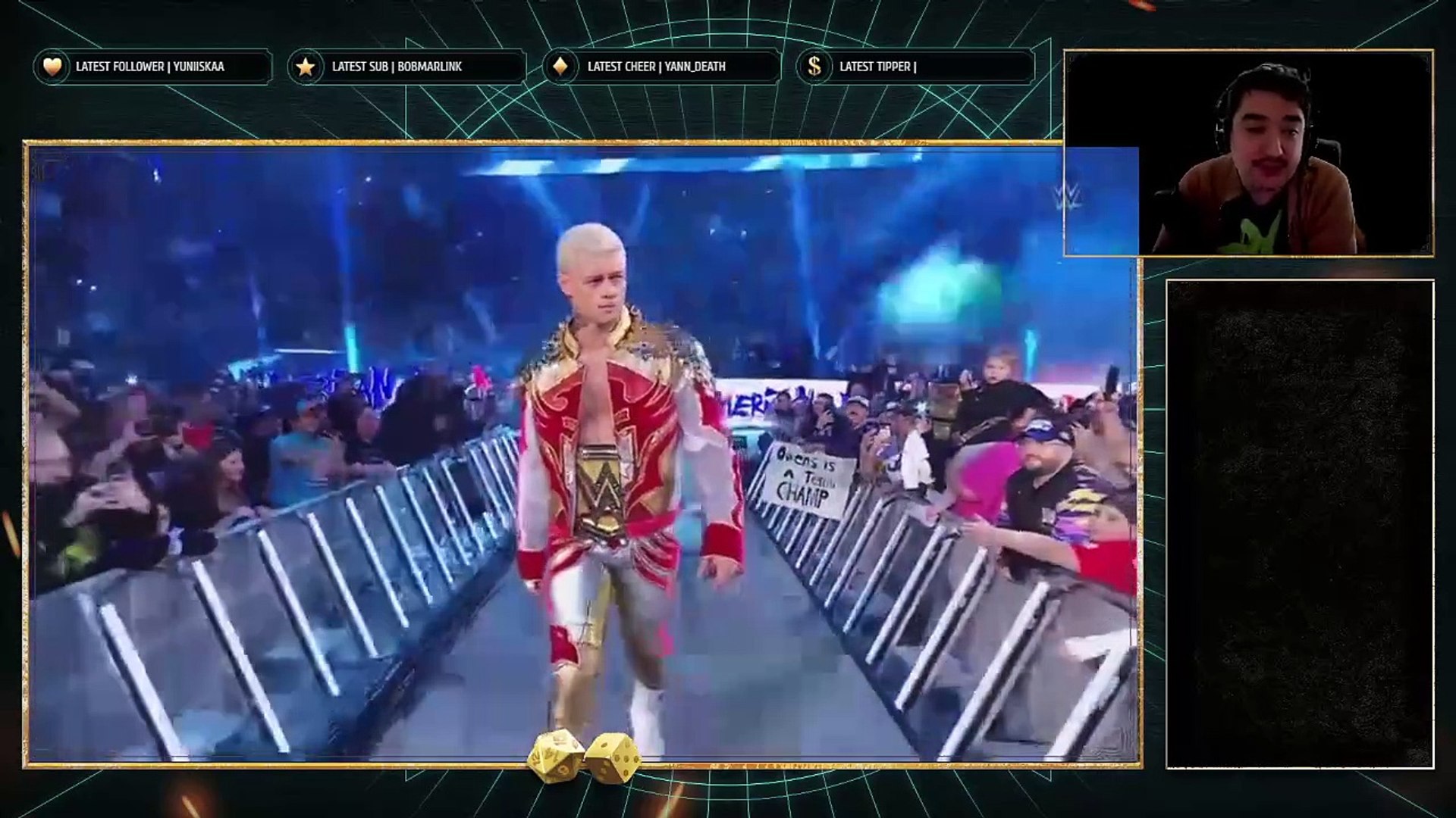 WWE ROYAL RUMBLE 2025 : WWE UNDISPUTED CHAMPIONSHIP : LADDER MATCH : CODY RHODES VS KEVIN OWENS background