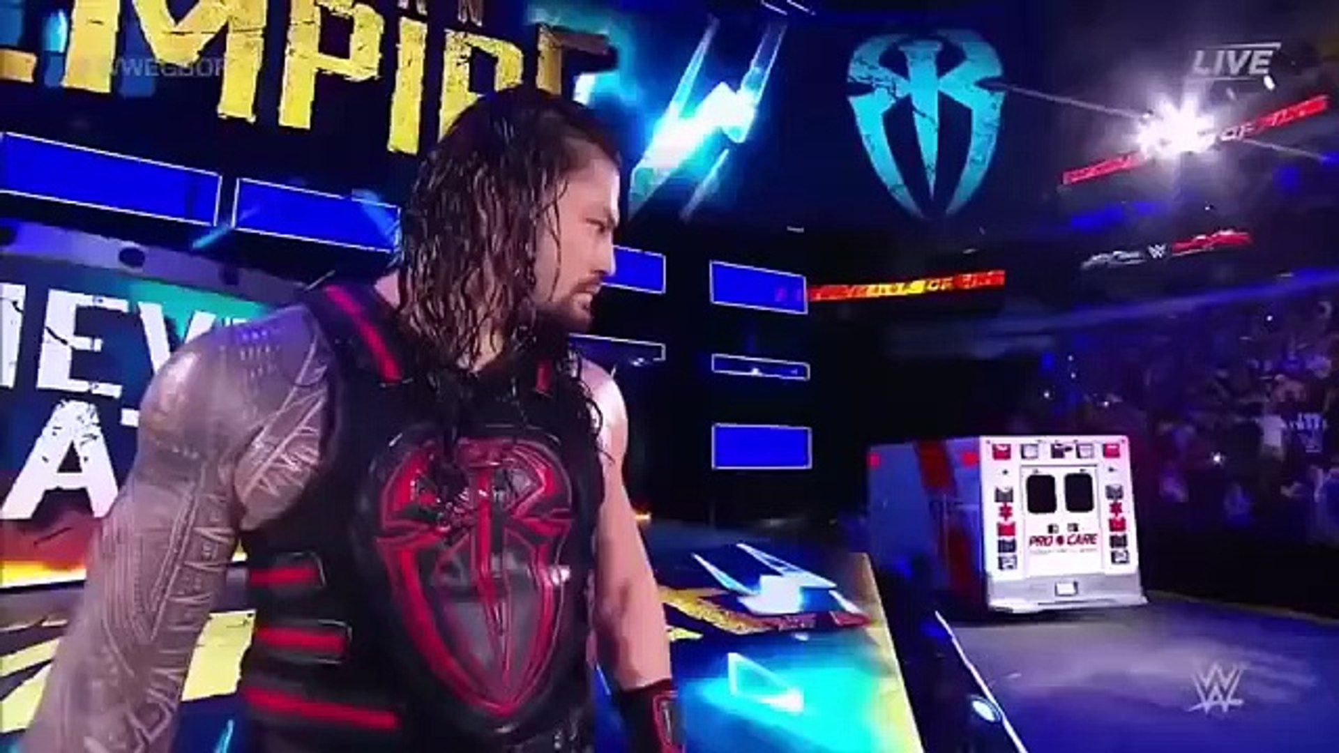 Roman Reigns Brawl with Braun Strowman In Ambulance Match WWE