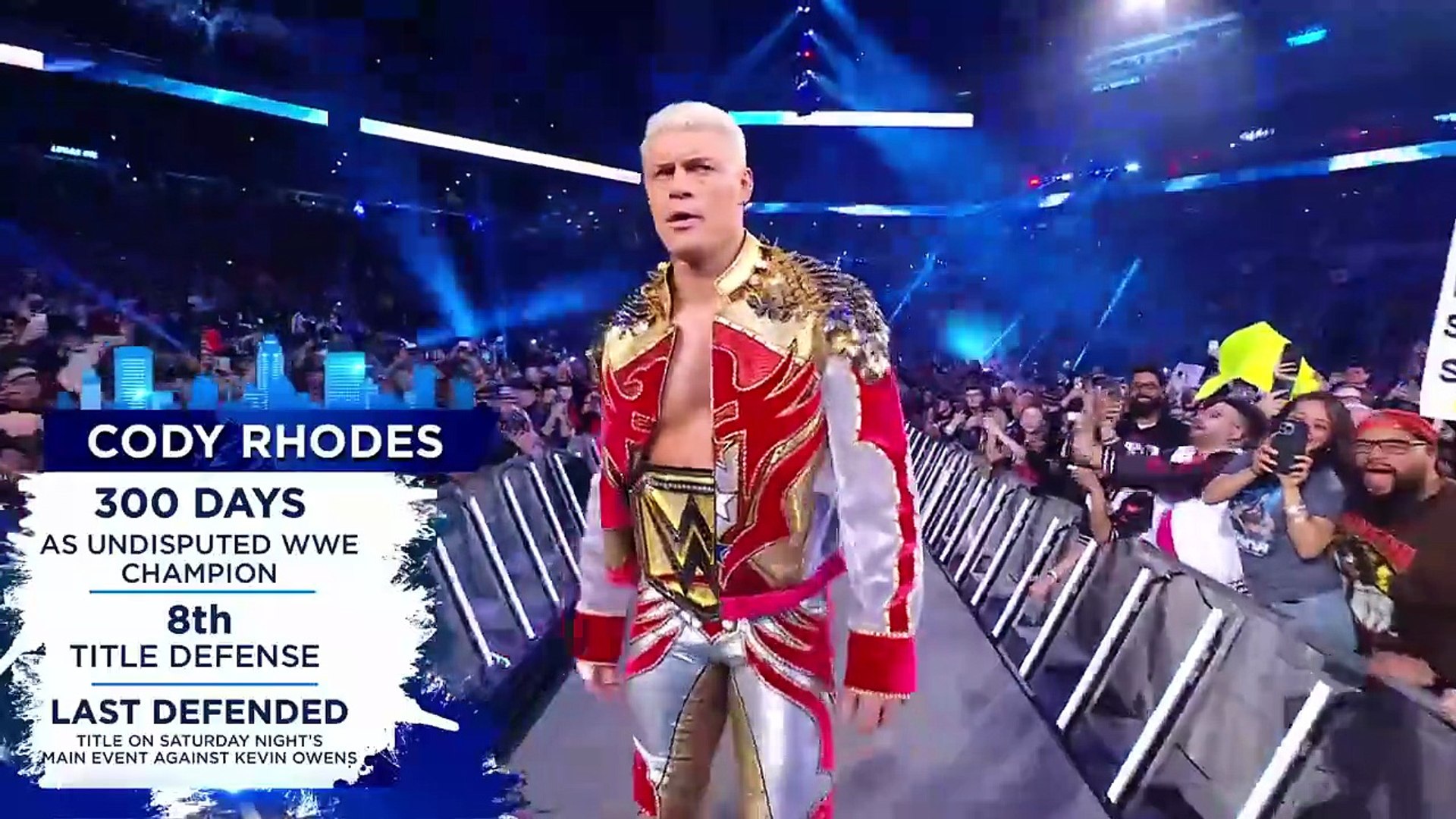 CODY RHODES VS KEVIN OWENS WWE CHAMPIONSHIP FULL LADDER MATCH background