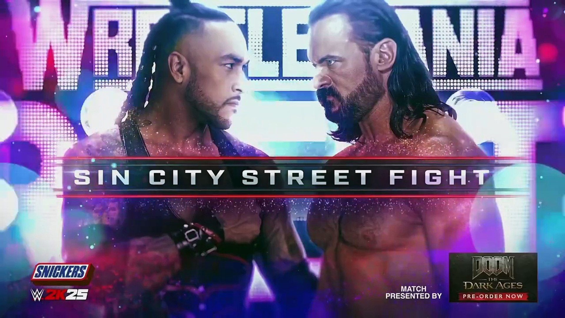 WRESTLEMANIA 41 - SIN CITY STREET FIGHT - DREW MC Intyre vs DAMIAN PRIEST backdrop
