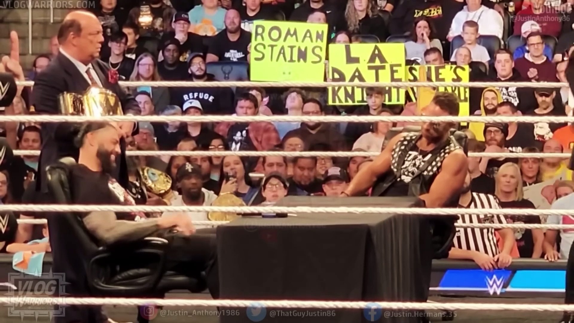 LA Knight and Roman Reigns all out brawl!! WWE SMACKDOWN 10/27/2023