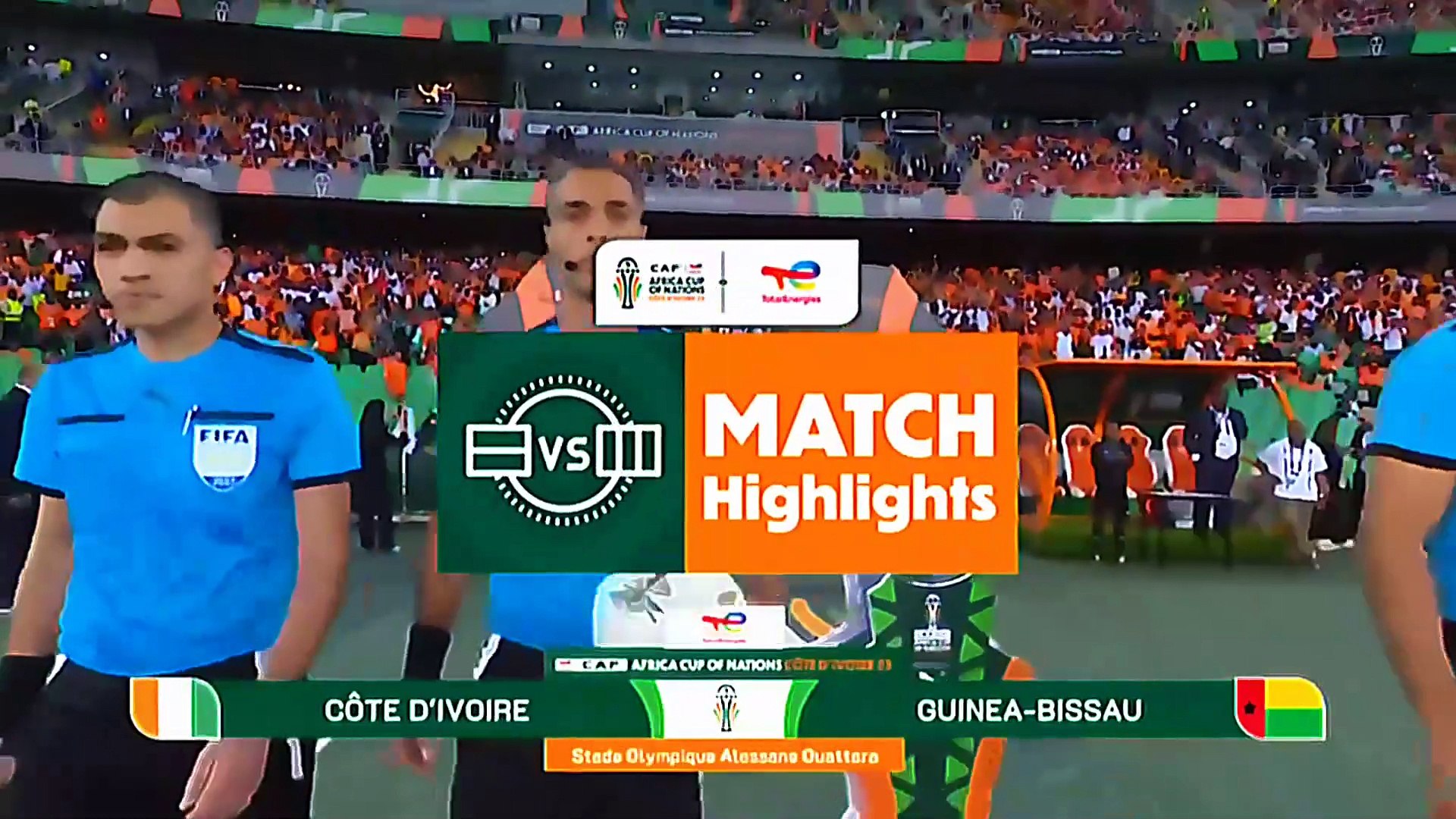 HIGHLIGHTS Côte d'Ivoire vs Guinea-Bissau #TotalEnergiesA backdrop