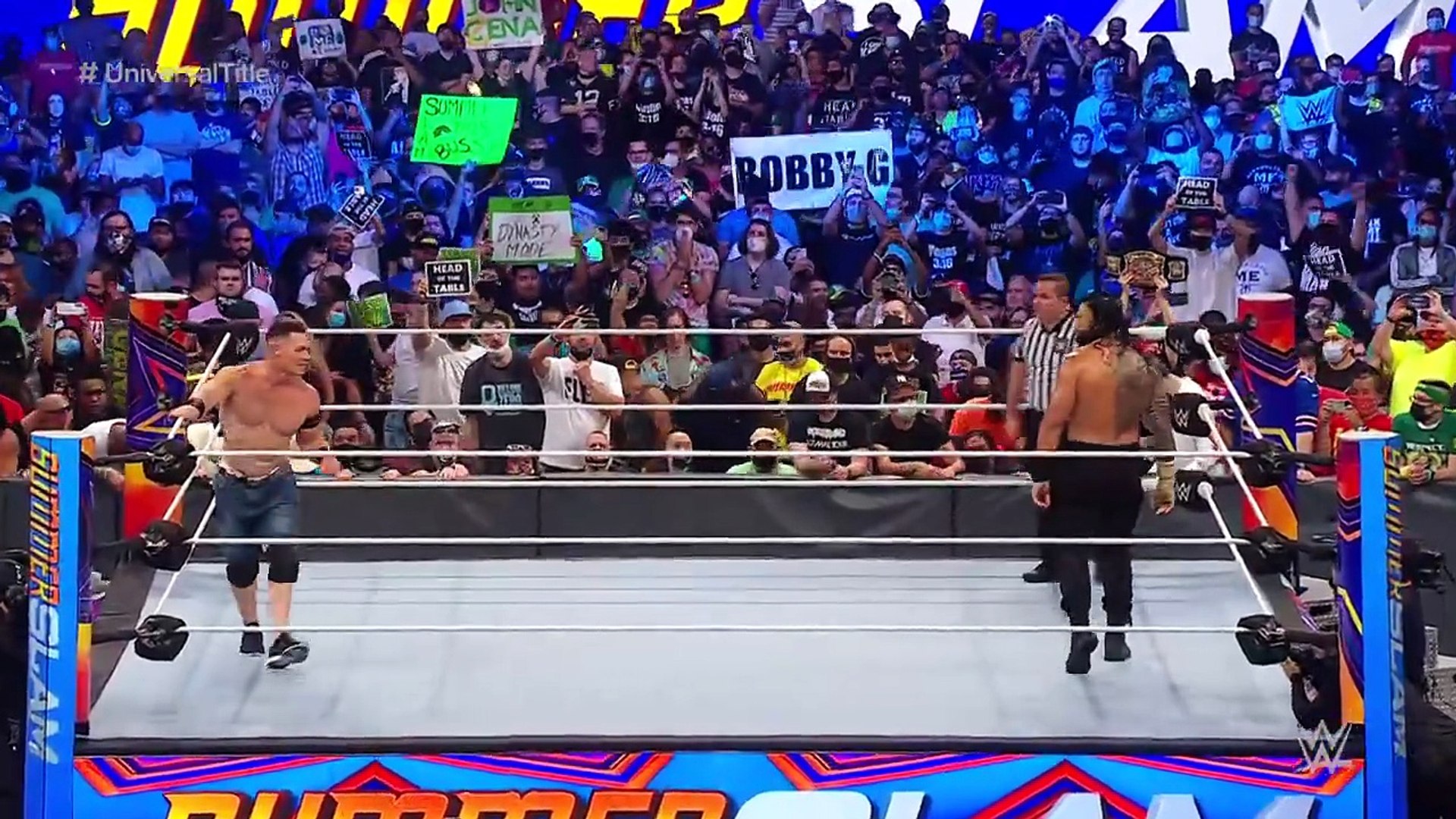 WWE SUMMER SLAM 2021 ROMAN REIGNS VS JOHN CENA FULL MATCH background