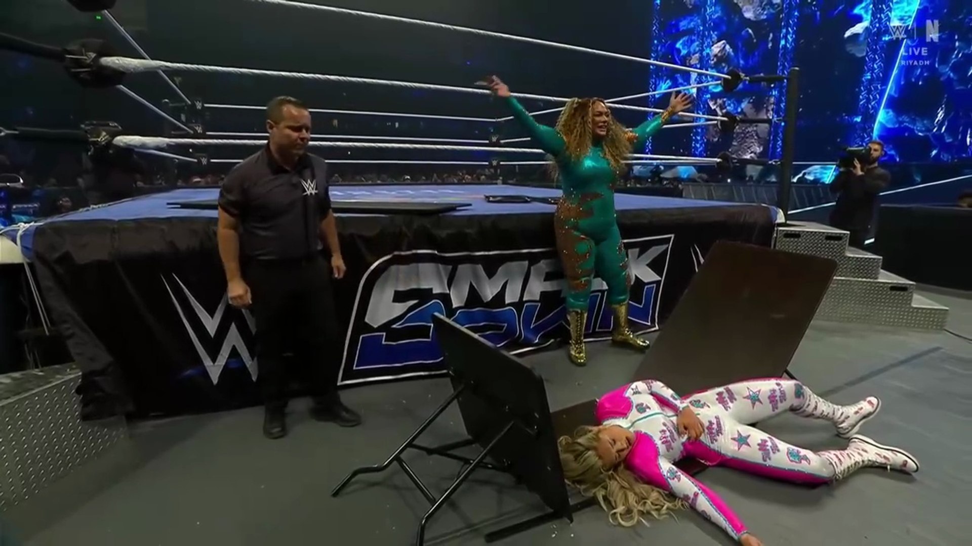 WWE Smack Down _June 27, 2025 - Tiffany Stratton Vs Nia Jax _ Last Woman Standing Match for WWE Women's Championship background