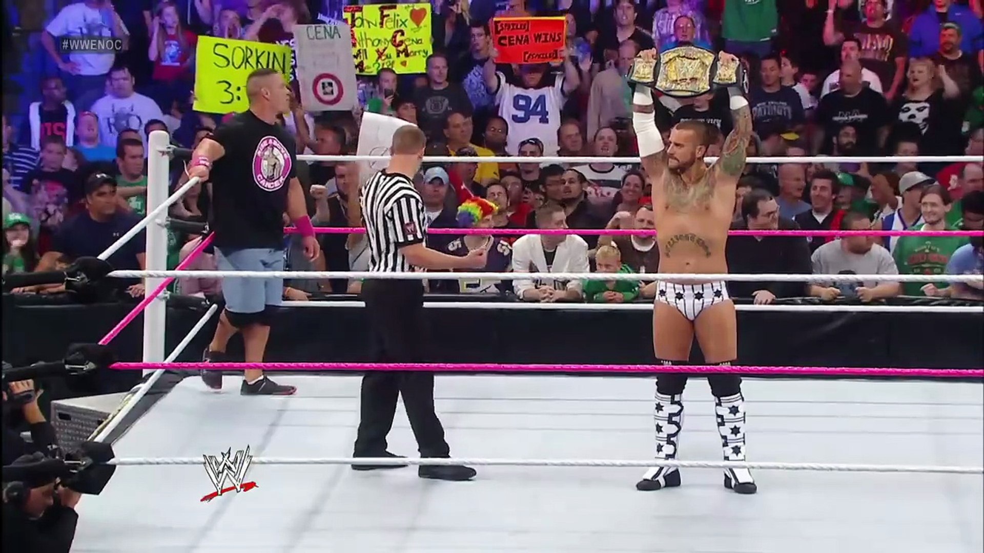 WWE NIGHT OF CHAMPION CM PUNK VS JOHN CENA WWE CHAMPIONSHIP FULL MATCH background