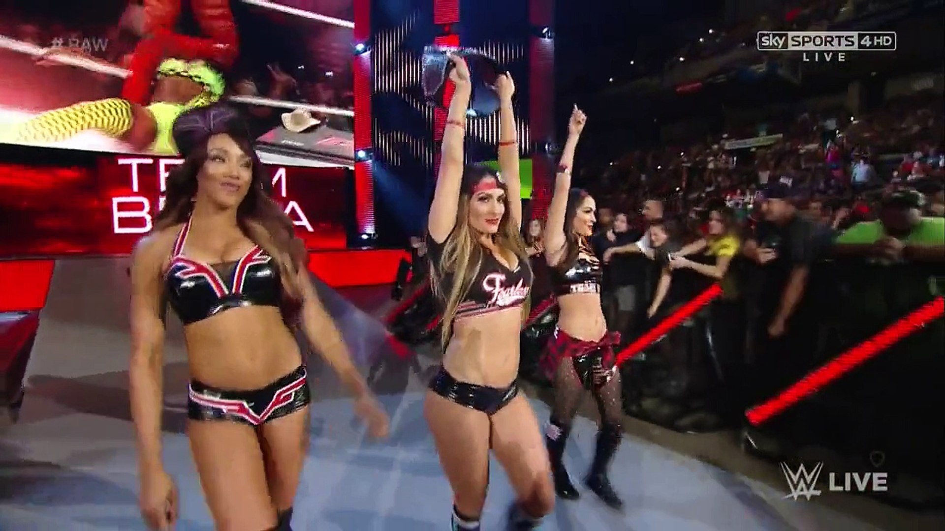 The Bella Twins, Alicia Fox, Paige, Charlotte & Becky Lynch Segment background