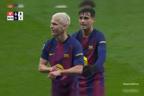 [Goal] Savior! Olmo's unstoppable curler drills into the corner of the net