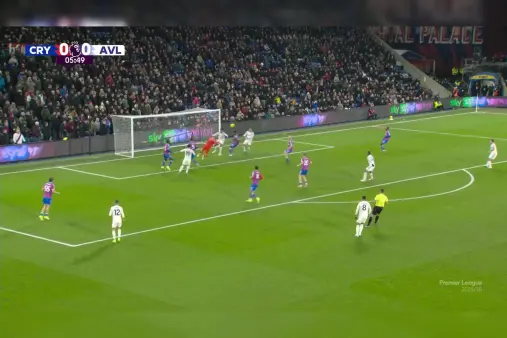 [Highlights] Digne's 45-degree cross from the left, Dean Henderson makes a quick punch clear