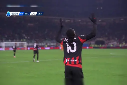 [Goal] Scoring in consecutive games! Leao heads the ball into the net from a stationary position