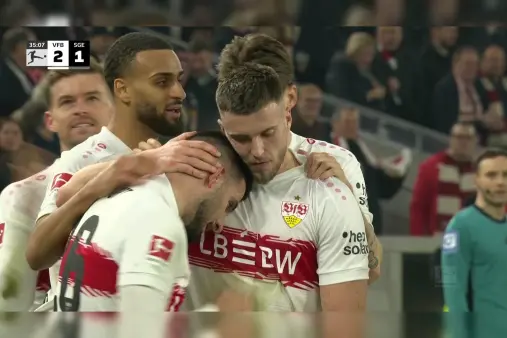 [Goal] In great form! Ondoua cuts inside and scores a low shot to help Stuttgart take the lead