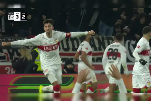 [Goal] Another substitute hero! Nartey's tap-in puts Stuttgart ahead again