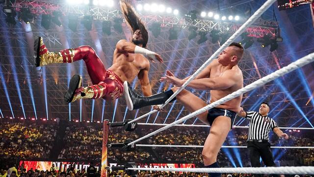 Gunther kicks Mustafa Ali into orbit: WWE Night of Champions highlights background