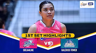 GALERIES TOWER vs. CREAMLINE | SET 1 HIGHLIGHTS | 2025 PVL REINFORCED CONFERENCE | OCT 18, 2025 backdrop