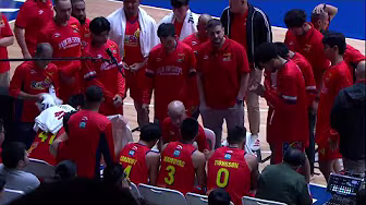Rain or Shine coach Yeng Guiao SCOLDS HIS PLAYERS in TO in 3Q | PBA Season 50 Philippine Cup backdrop