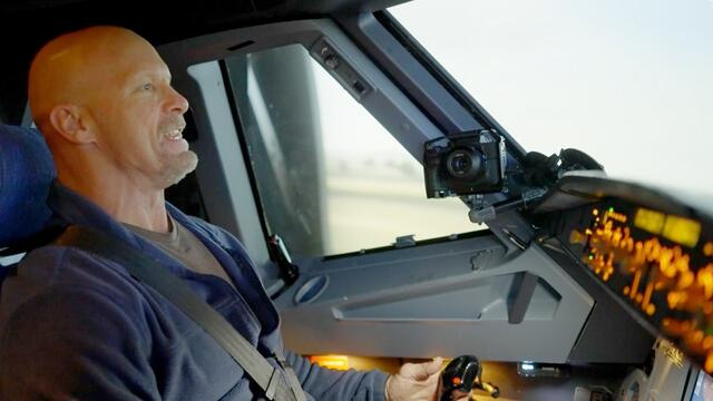 “Stone Cold” Steve Austin takes control of an airplane: A&E “Stone Cold” Takes on America background