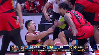 Jericho Cruz DRAINS BACK-TO-BACK TRIPLES vs. TNT in Q2 | PBA Season 49 Philippine Cup Finals G6 background