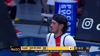 San Miguel's June Mar Fajardo FIRES A TREY vs. San Miguel in 4Q | PBA Season 50 Philippine Cup background