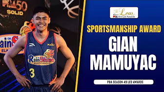 Gian Mamuyac wins Samboy Lim Sportsmanship Award | PBA SEASON 49 LEO AWARDS background