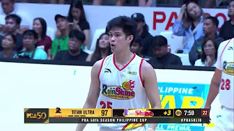 Santi Santillan DRAINS BACK-TO-BACK TRIPLES for Rain or Shine in 4Q | PBA Season 50 Philippine Cup background