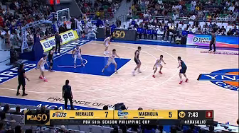 Meralco’s EARLY 11-0 RUN in Q1 vs. Magnolia | PBA Season 50 Philippine Cup background