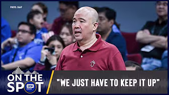 Coach Goldwin Monteverde on UP overcoming Ateneo in Round 1 | #OSOnTheSpot backdrop